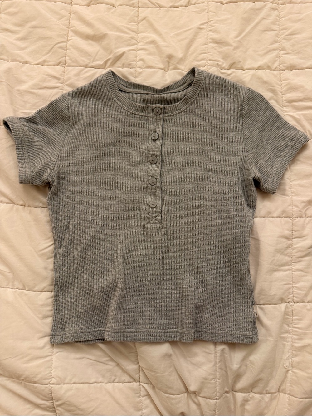 Vuori heather grey waffle top XS